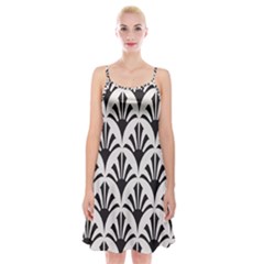 Parade Art Deco Style Neutral Vinyl Spaghetti Strap Velvet Dress