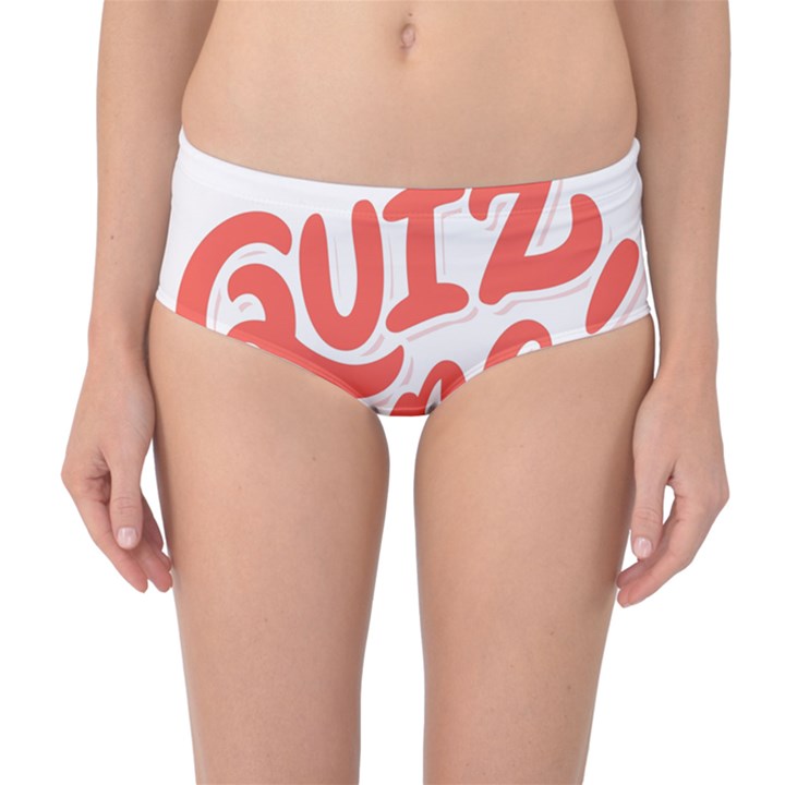 Question Mark Quiz Time Mid-Waist Bikini Bottoms