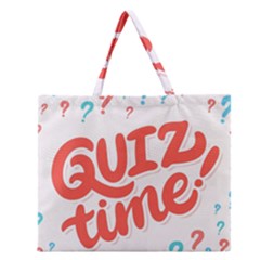 Question Mark Quiz Time Zipper Large Tote Bag by Mariart