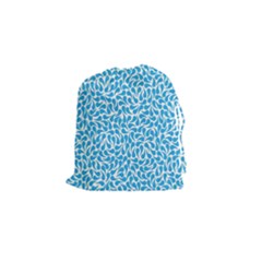 Pattern Blue Drawstring Pouches (small)  by Mariart