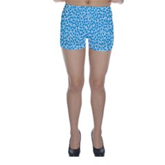 Pattern Blue Skinny Shorts