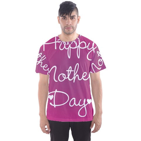 Valentine Happy Mothers Day Pink Heart Love Men s Sport Mesh Tee by Mariart