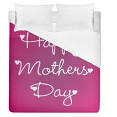 Valentine Happy Mothers Day Pink Heart Love Duvet Cover (queen Size) by Mariart