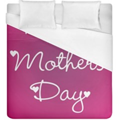 Valentine Happy Mothers Day Pink Heart Love Duvet Cover (king Size) by Mariart