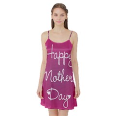 Valentine Happy Mothers Day Pink Heart Love Satin Night Slip by Mariart