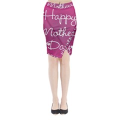 Valentine Happy Mothers Day Pink Heart Love Midi Wrap Pencil Skirt