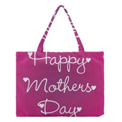 Valentine Happy Mothers Day Pink Heart Love Medium Tote Bag by Mariart