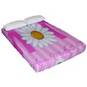 Valentine Happy Mothers Day Pink Heart Love Sunflower Flower Fitted Sheet (Queen Size) View2