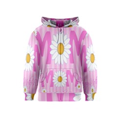 Valentine Happy Mothers Day Pink Heart Love Sunflower Flower Kids  Zipper Hoodie by Mariart