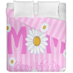 Valentine Happy Mothers Day Pink Heart Love Sunflower Flower Duvet Cover Double Side (california King Size) by Mariart