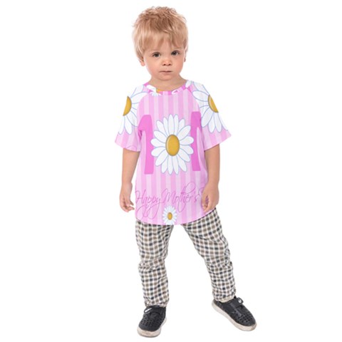 Valentine Happy Mothers Day Pink Heart Love Sunflower Flower Kids  Raglan Tee by Mariart