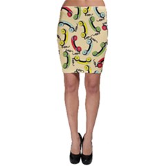 Telephone Cable Green Nyellow Red Blue Bodycon Skirt by Mariart