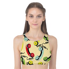 Telephone Cable Green Nyellow Red Blue Tank Bikini Top by Mariart