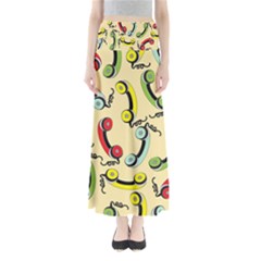 Telephone Cable Green Nyellow Red Blue Maxi Skirts by Mariart