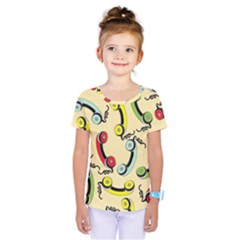 Telephone Cable Green Nyellow Red Blue Kids  One Piece Tee