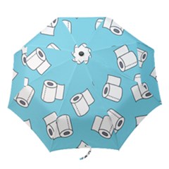 Roller Tissue White Blue Restroom Folding Umbrellas by Mariart