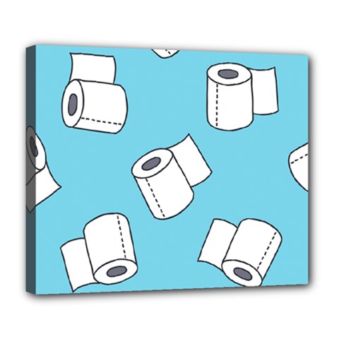 Roller Tissue White Blue Restroom Deluxe Canvas 24  X 20  