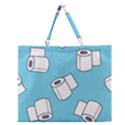 Roller Tissue White Blue Restroom Zipper Large Tote Bag View1