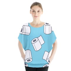 Roller Tissue White Blue Restroom Blouse