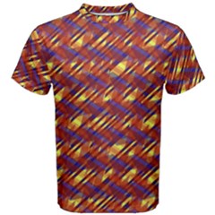 Linje Chevron Blue Yellow Brown Men s Cotton Tee by Mariart