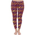 Linje Chevron Blue Yellow Brown Classic Winter Leggings View1