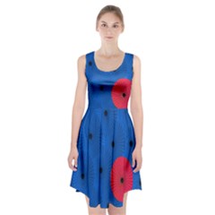 Pink Umbrella Red Blue Racerback Midi Dress