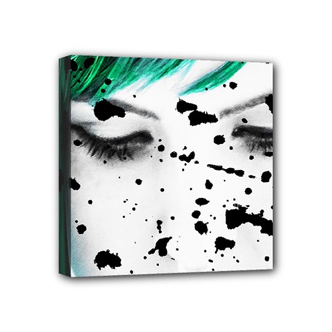 Beauty Woman Close Up Artistic Portrait Mini Canvas 4  X 4  by dflcprints