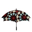 Red and Black Flower Pattern Golf Umbrellas View3