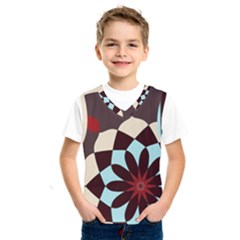 Red And Black Flower Pattern Kids  Sportswear by digitaldivadesigns