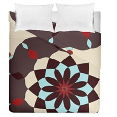 Red And Black Flower Pattern Duvet Cover Double Side (queen Size) by digitaldivadesigns