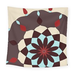 Red And Black Flower Pattern Square Tapestry (large) by digitaldivadesigns