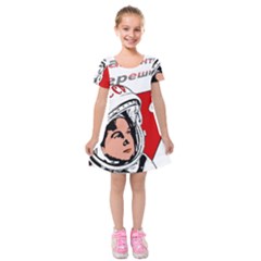 Valentina Tereshkova Kids  Short Sleeve Velvet Dress by Valentinaart