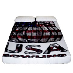 Usa Bowling  Fitted Sheet (king Size) by Valentinaart