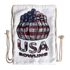 Usa Bowling  Drawstring Bag (large) by Valentinaart