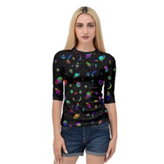 Space Pattern Quarter Sleeve Tee