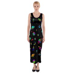 Space Pattern Fitted Maxi Dress by Valentinaart