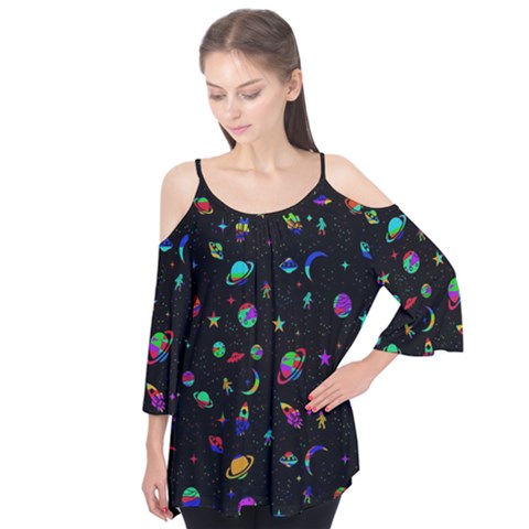 Space Pattern Flutter Tees by Valentinaart