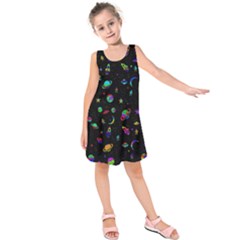 Space Pattern Kids  Sleeveless Dress by Valentinaart