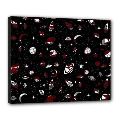 Space Pattern Canvas 20  X 16  by Valentinaart