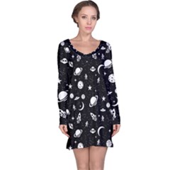 Space Pattern Long Sleeve Nightdress by Valentinaart