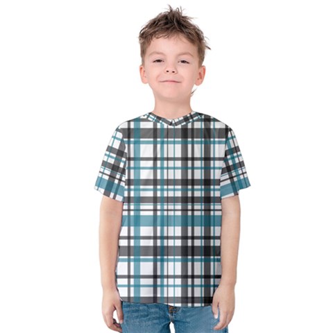 Plaid Pattern Kids  Cotton Tee by Valentinaart