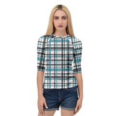 Plaid Pattern Quarter Sleeve Tee