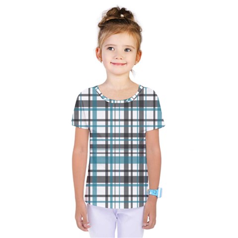 Plaid Pattern Kids  One Piece Tee by Valentinaart