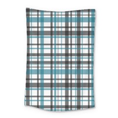 Plaid Pattern Small Tapestry by Valentinaart