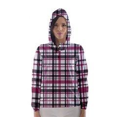 Plaid Pattern Hooded Wind Breaker (women)