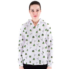 Cactus Pattern Women s Zipper Hoodie by Valentinaart