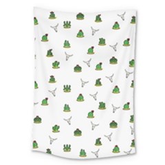 Cactus Pattern Large Tapestry by Valentinaart