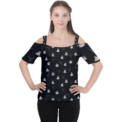 Cactus Pattern Women s Cutout Shoulder Tee by Valentinaart