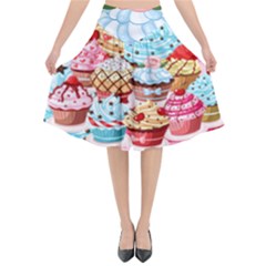 Cupcake  Flared Midi Skirt