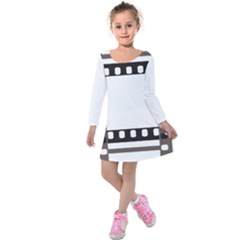 Frame Decorative Movie Cinema Kids  Long Sleeve Velvet Dress by Nexatart